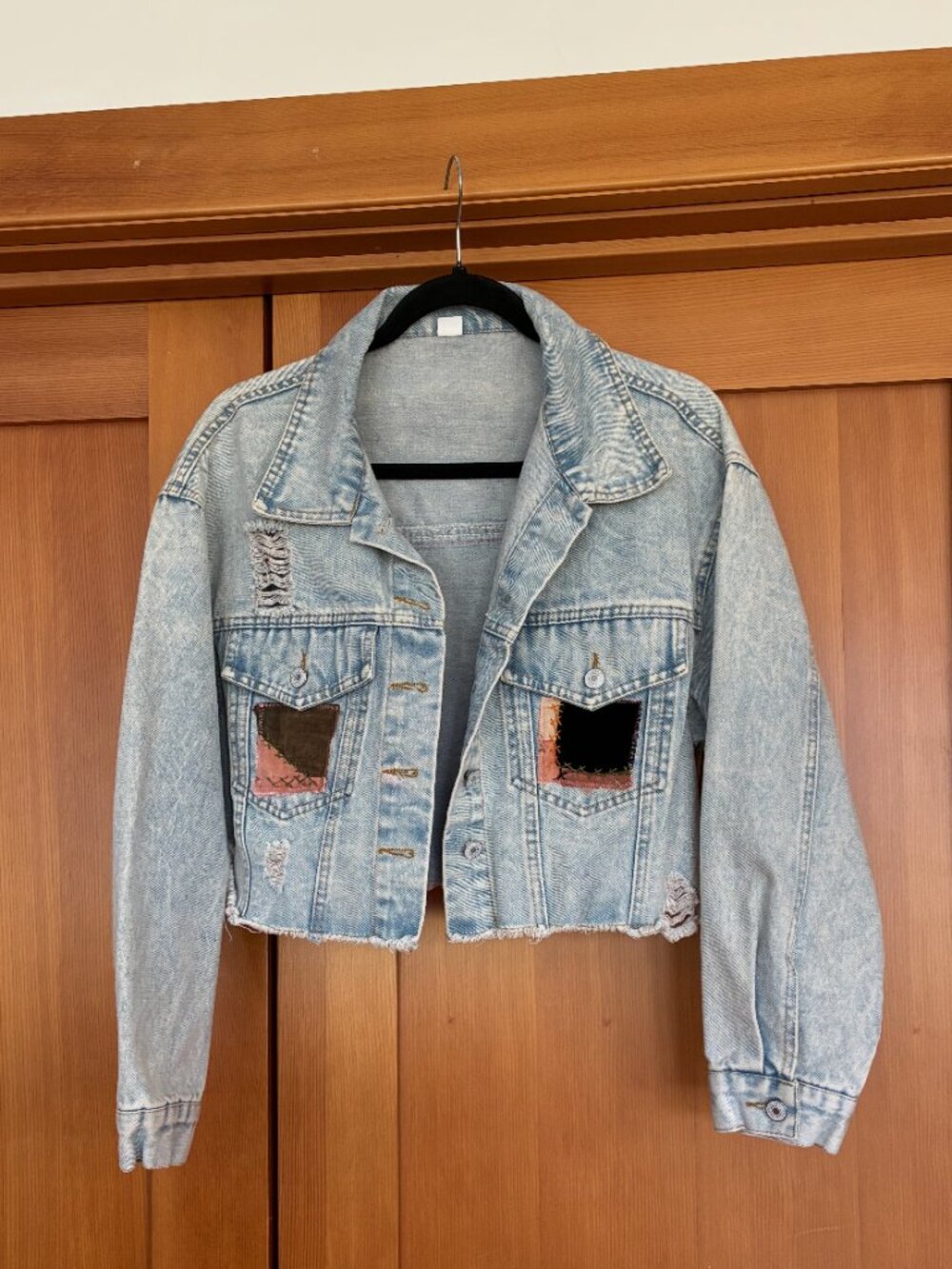 Vintage patchwork jean jacket